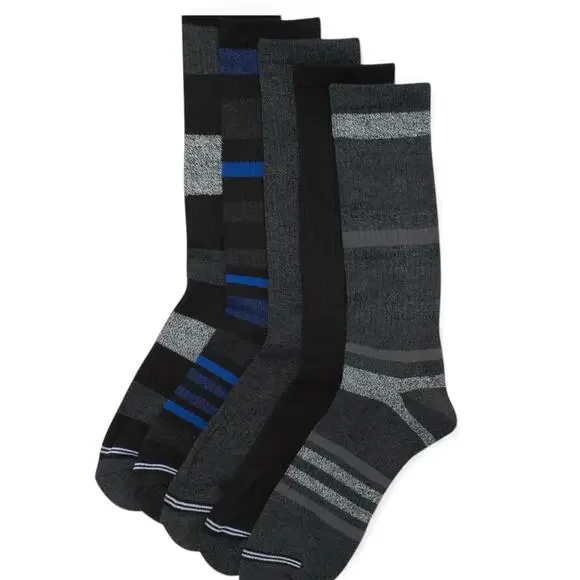 Nautica Men’s Dress Crew Socks 5-Pack Size 6-12.5 Black Gray Blue Soft Comfort - Picture 6 of 8